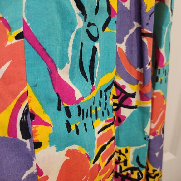 Vintage Retro-Print Vibrant Colourful Jaeger Set - Resortwear - Skirt and Blouse - Picture 14 of 16